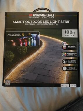 BRAND NEW Monster Smart Outdoor LED Light Strip - Multicolor/White (100ft)